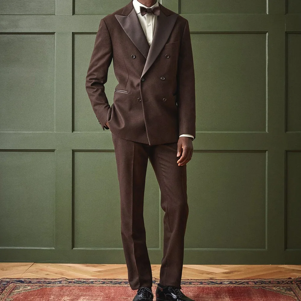 

Мужской смешанный костюм, комплект из 2 предметов, двубортный повседневный стильный комфортный дышащий деловой повседневный наряд, мужские костюмы, официальная одежда W