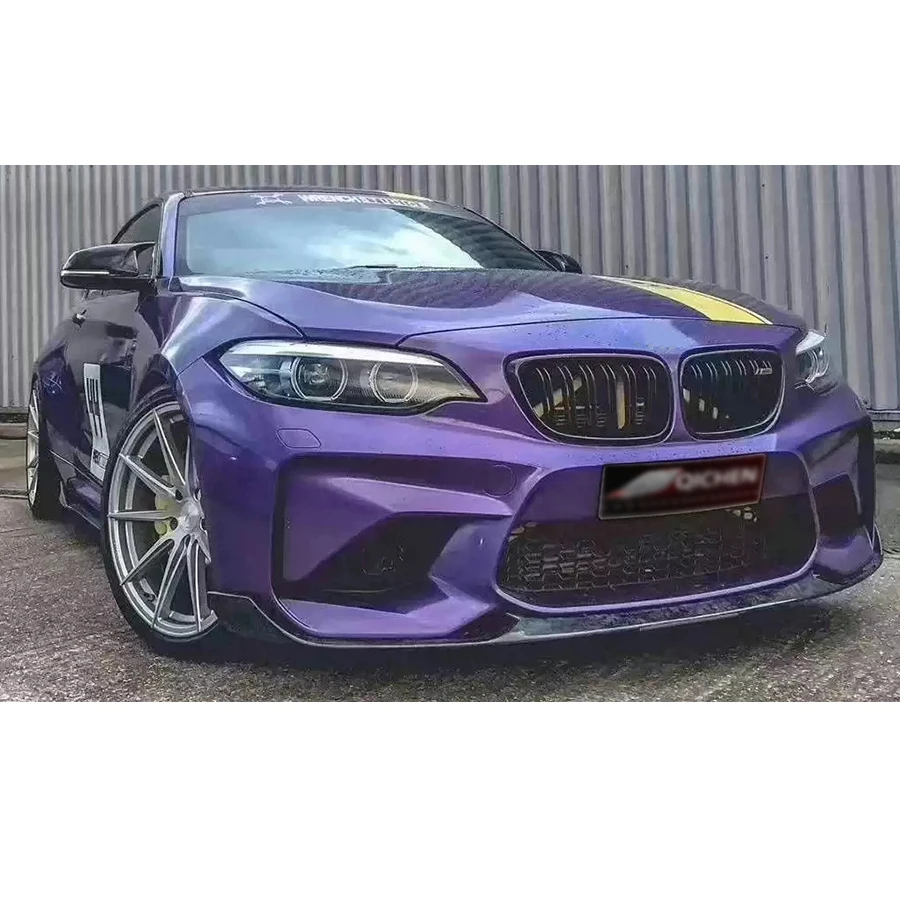 لسيارات BMW M2 F87 M2C ألياف الكربون الجبهة الشفة سيارة الجبهة الوفير الناشر الجبهة الذقن المفسد MP نمط اكسسوارات السيارات طقم الجسم #6