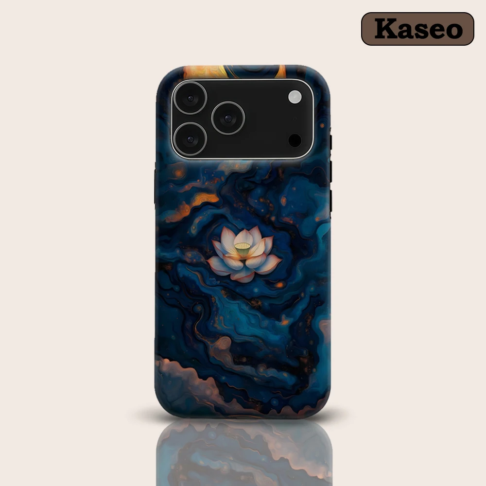 

KASEO Matte Bumper for Magsafe Case for IPhone 17 16 15 14 Plus 13 Pro Max Shockproof Hard PC Moonlit Lotus Cover