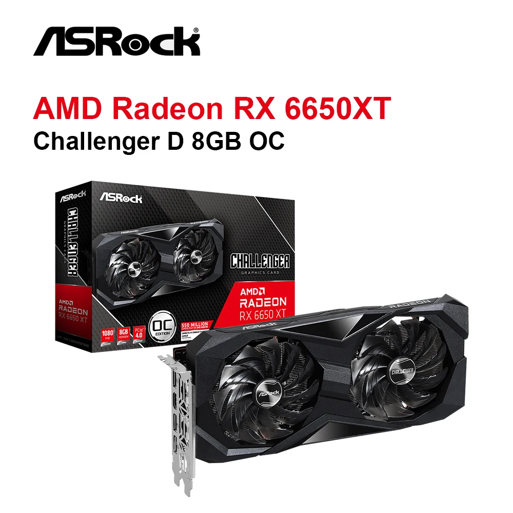 

ASRock AMD Radeon RX 6650 XT Challenger D 8GB OC Placa de vídeo RX 6650XT GDDR6 128bit Video Cards GPU DeskTop Graphics Card