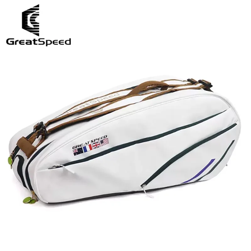 

GreatSpeed Tennis Badminton Raquet Sports Bag Men Women Backpack Large Capacity Can Hold 6 Rackets Independent Shoe Pocket