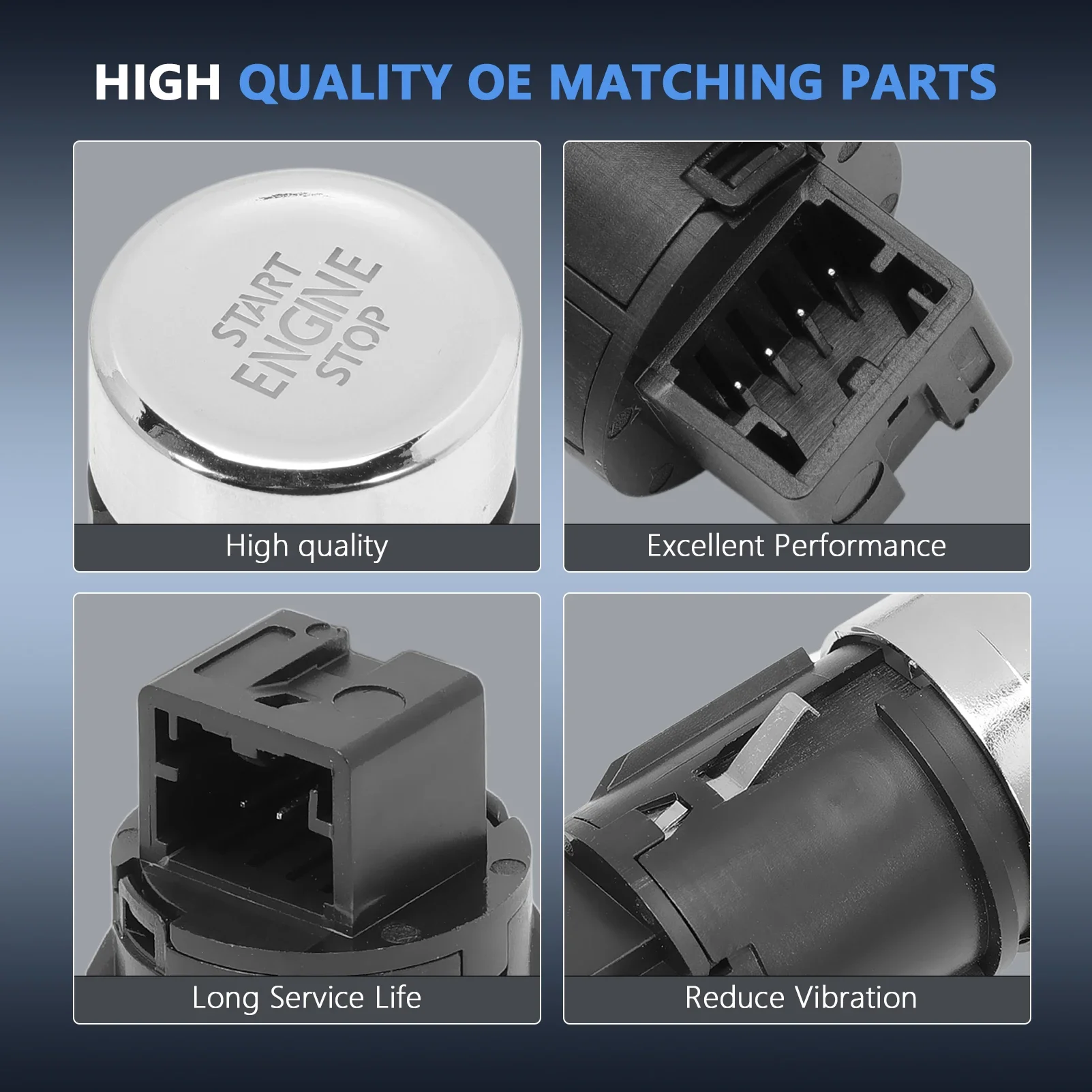 5NB959839 بدء إيقاف مفتاح الإشعال زر فضي 5NB959839A 3Q7 لشركة فولكس فاجن تيجوان 2 (BW2) 2018 - 2021 ألومنيوم #5