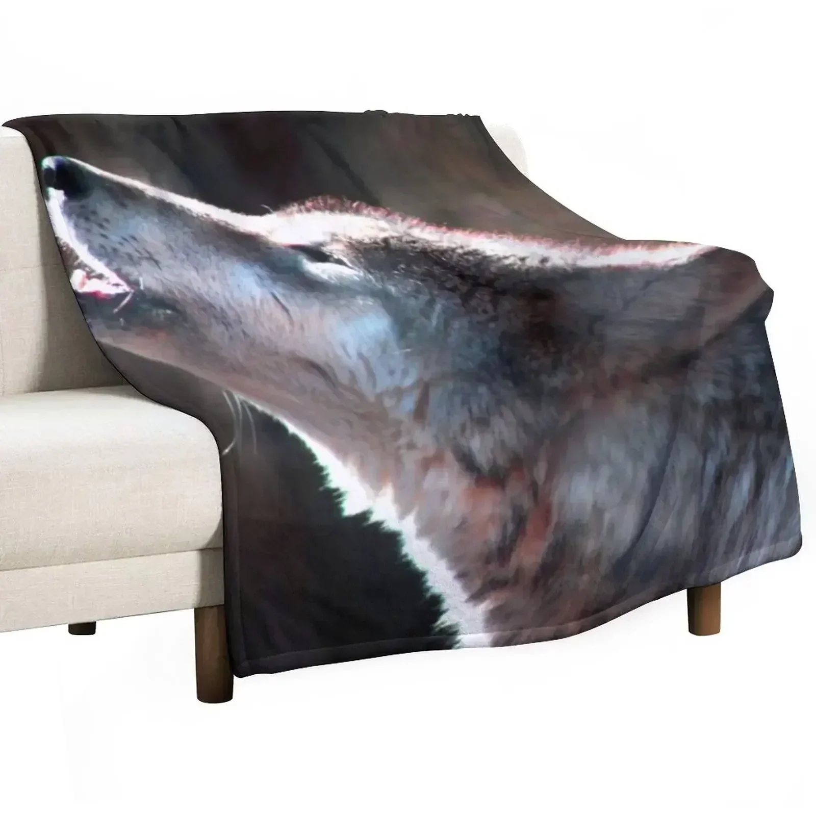 

Wolf Howling Lone Wolf Throw Blanket Fluffy Cozy Throw Blanket for Home Decor