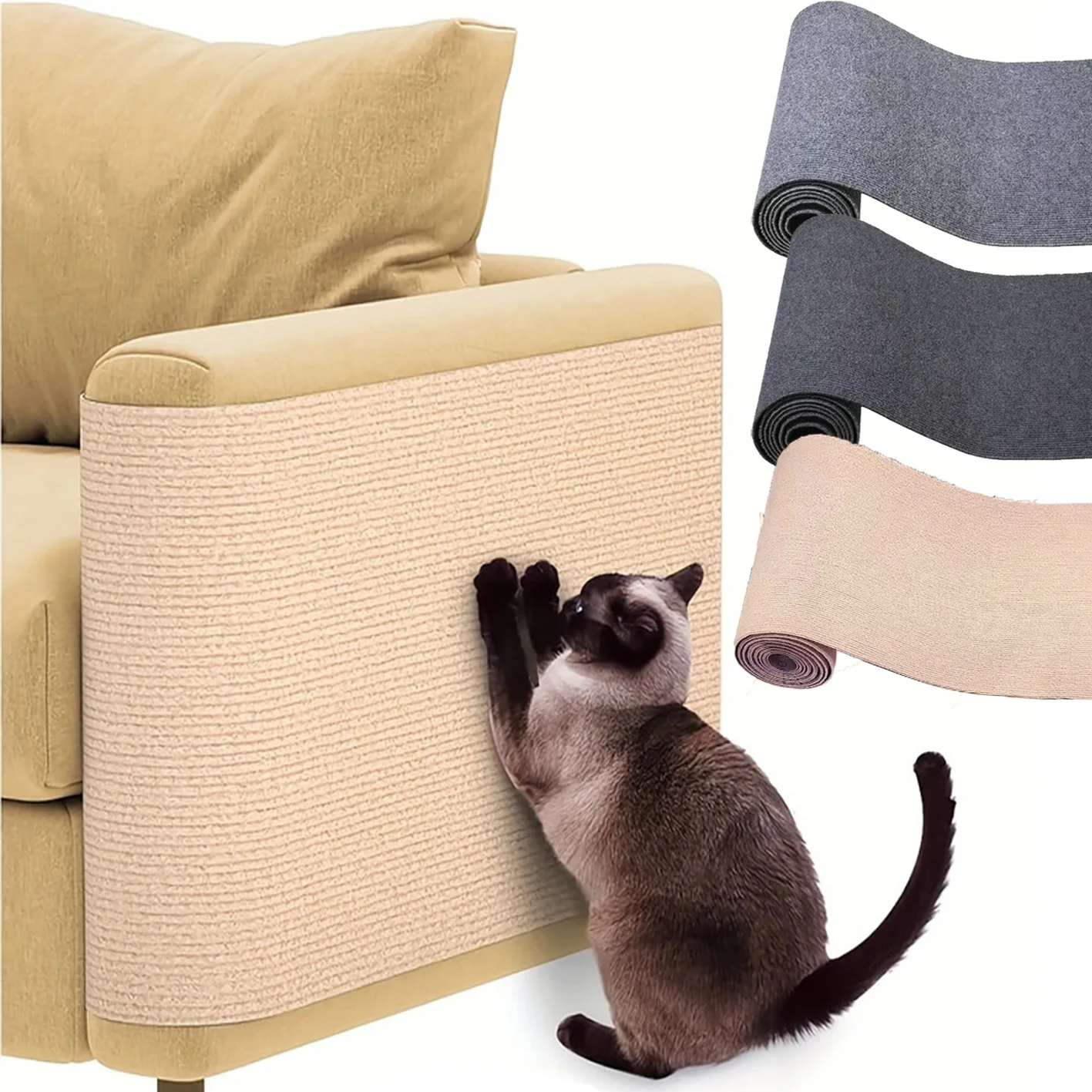 Auto-adesivo gato scratch mat sofá protetor de parede anti aparável tapete almofada gato pet scratcher móveis sofá canto interior
