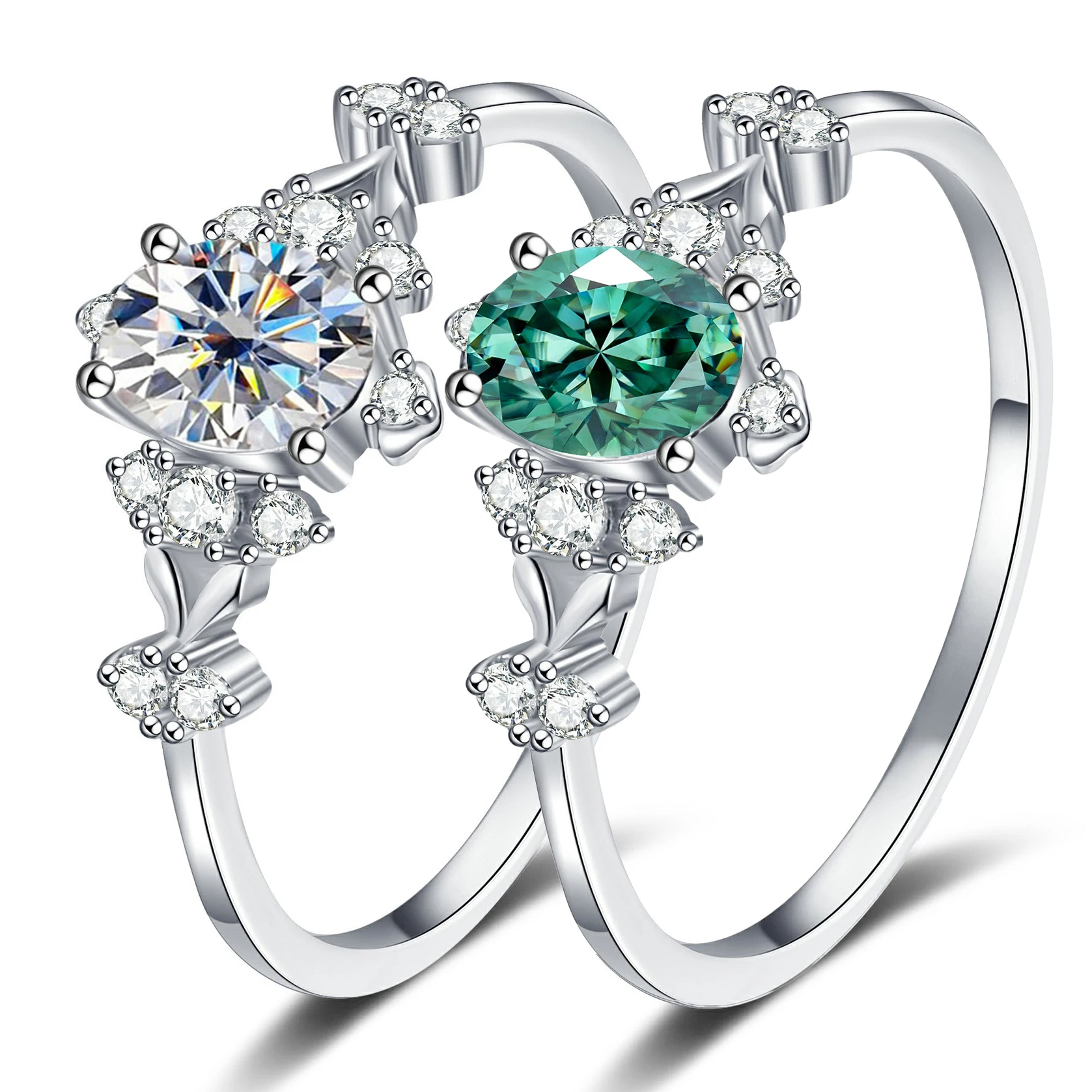 

Настоящее кольцо с зеленым муассанитом 5x7 мм, 1 карат с сертификатом, пройденный тест на бриллианты, женские ювелирные изделия, подарок, серебро S925