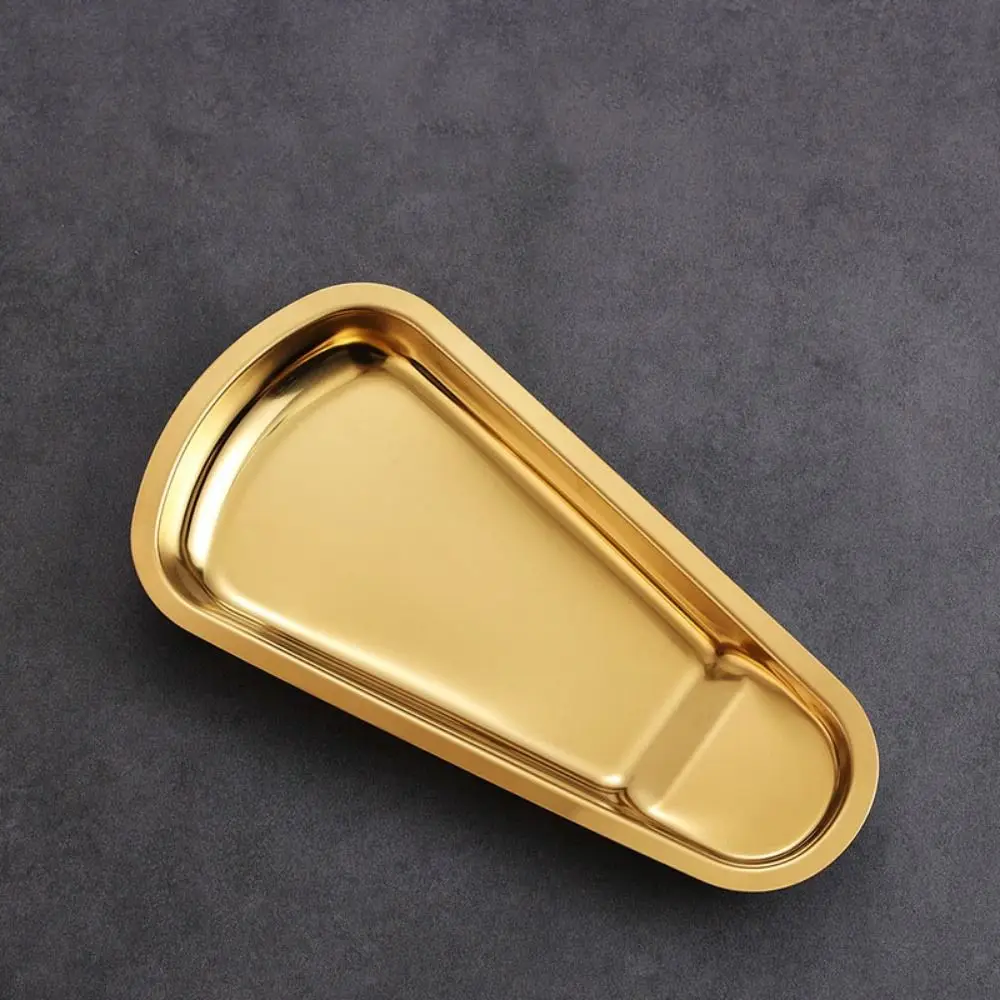 Creative Salad Serving Plate Irregular Outline Stackable Cake Dessert Plate Decorative Food Grade Metal Storage Tray