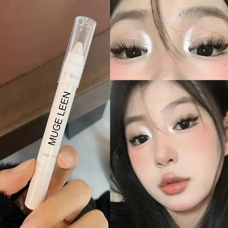 Pearl Matte white eyeliner pen eyeliner pen bright flash, high gloss eye shadow stick waterproof tanning, silk pen Beauty Health