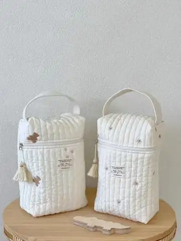 Portable Stroller Nappy Bag Quilted Baby Diaper Caddy Organizer Embroidered Mommy Bags Babies Accessories Changing Bag Storage