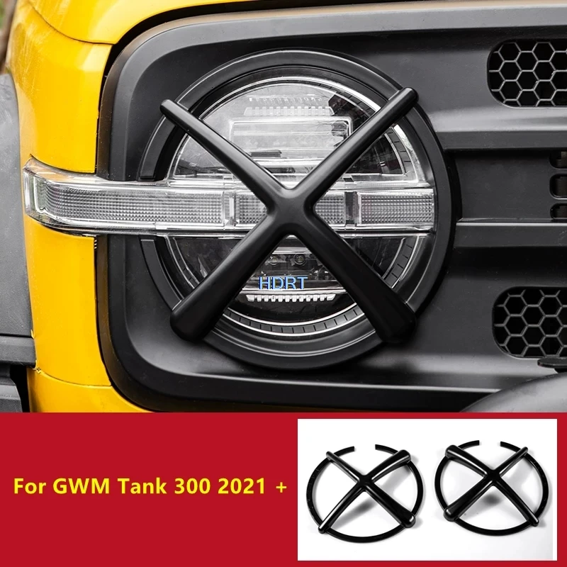 

Car Styling Front Head Light Shell Frame Lamp Cover Protector Decoration Accessories Exterior Sticker For GWM Tank 300 2021 +