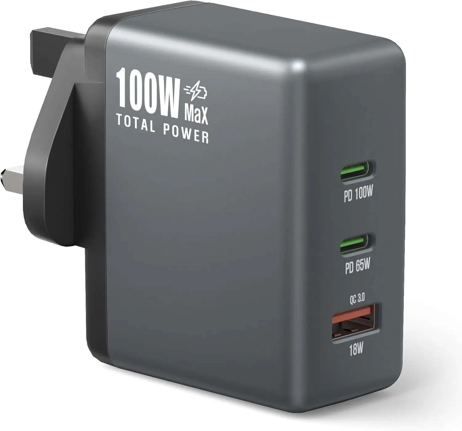 HUNDA 100W-USB-C-Charger,3-Port PPS-Charger 100-Watt-Charger PPS 45W Power-Charger-USB-C-100W Compatible with Macbook Pro iPad,i