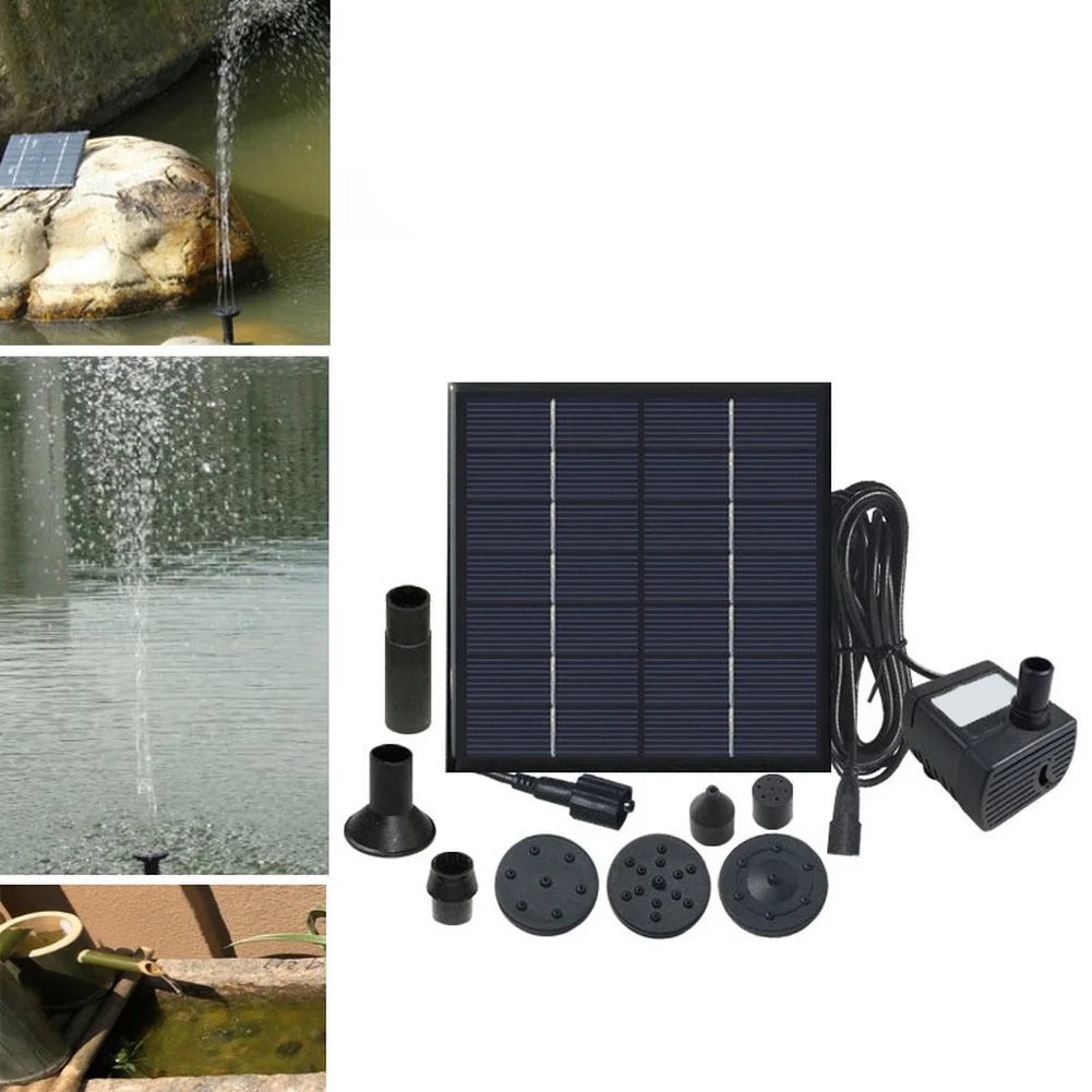 

Solar Fountain Bird Bath Fountain Solar Fountain Pump Tempered Glass Panel Adjustable Water Flow Four Nozzle Types