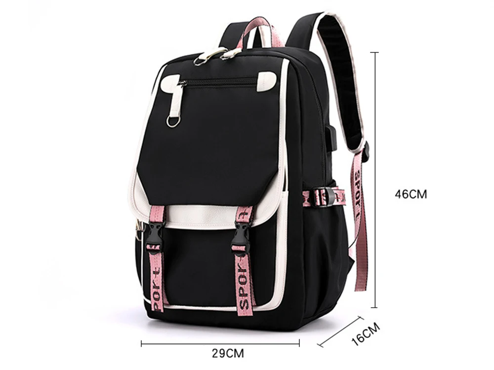 Fashion Women Men Rucksack Travel Bag Mochila Backpacks Teenager USB Charging Laptop Backpack