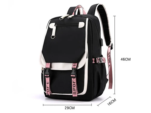 Imagen 2 del producto Mochila de moda para hombre y mujer, morral de viaje con carga USB para ordenador portátil