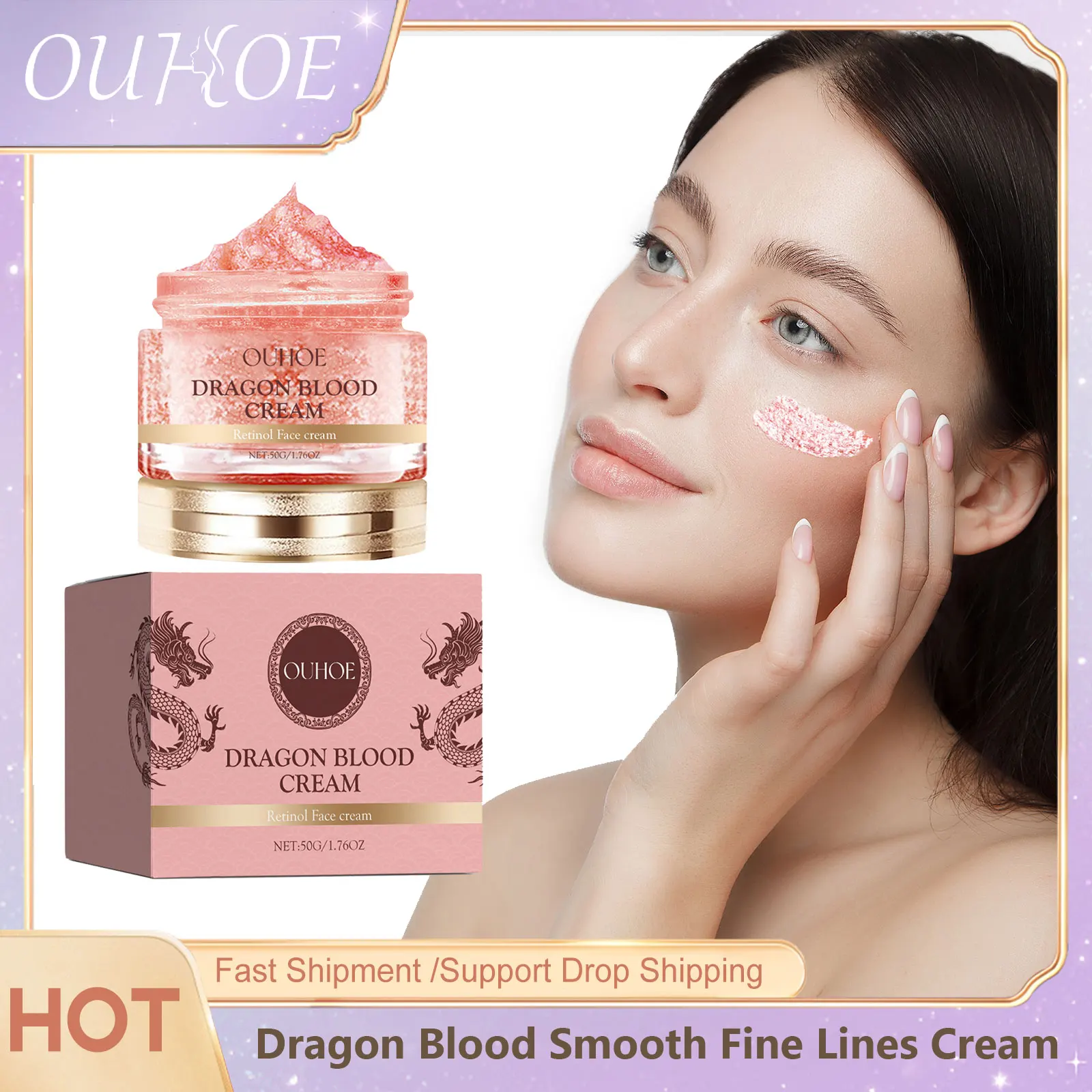 

Dragon Blood Face Cream Retinol Moisturizing Fade Fine Lines Wrinkles Smoothing Rejuvenation Skin Firming Facial Lifting Cream