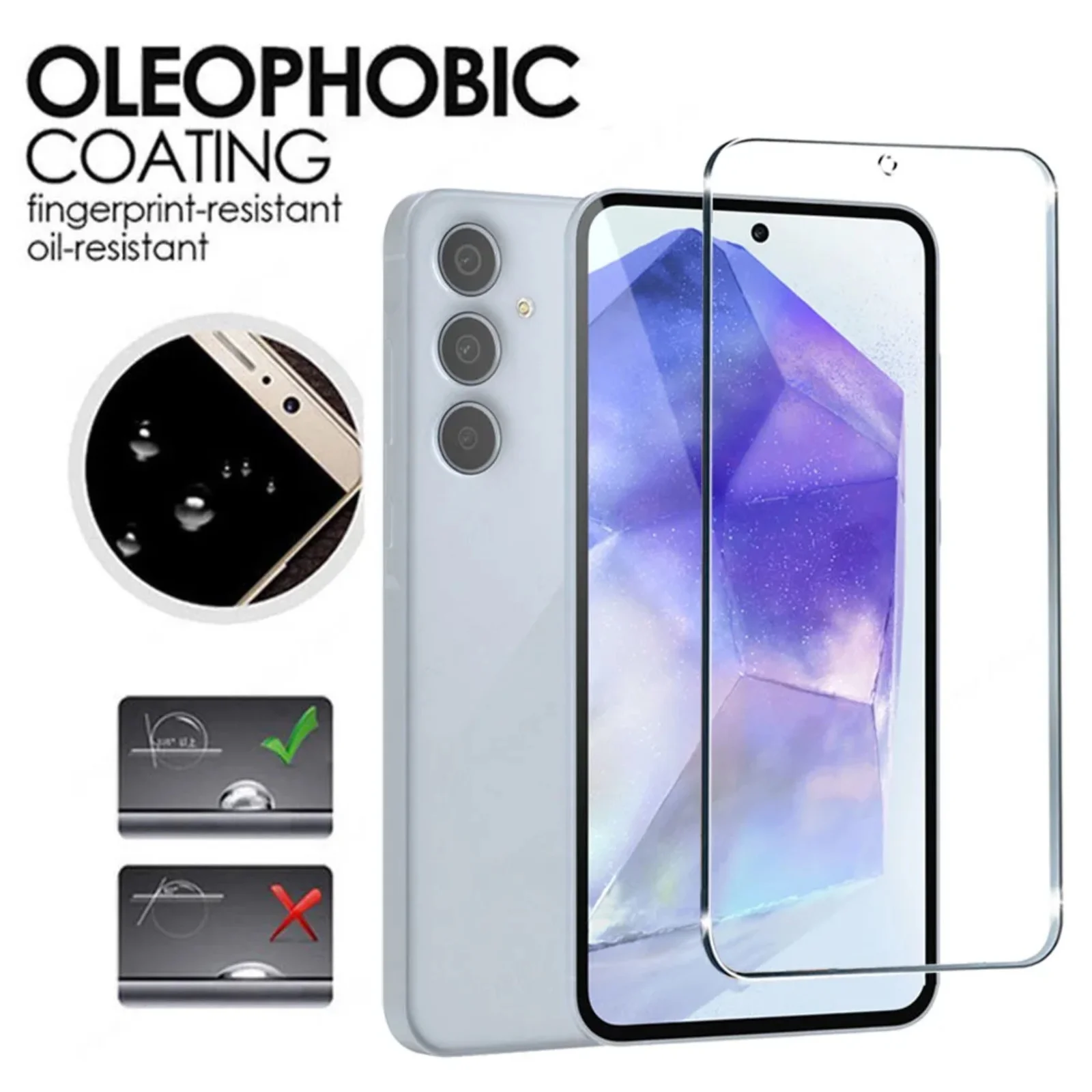 

2/4Pcs HD Tempered Glass Screen Protector for Samsung Galaxy A55 5G/A35 5G - Clear Anti-Fingerprint Shockproof
