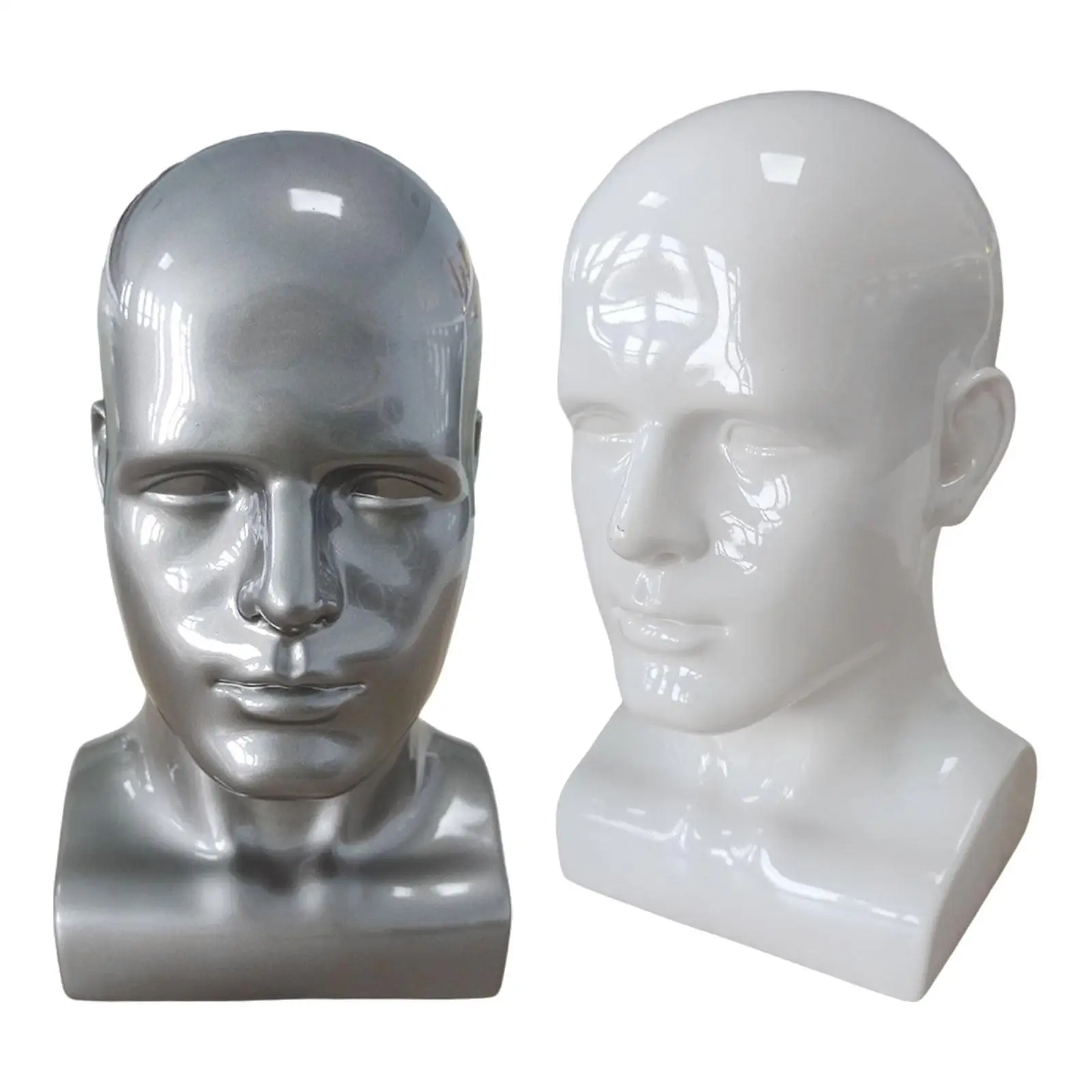 PVC Mannequin Male Head Model for Hat Scarf wig home Decoration Lightweight