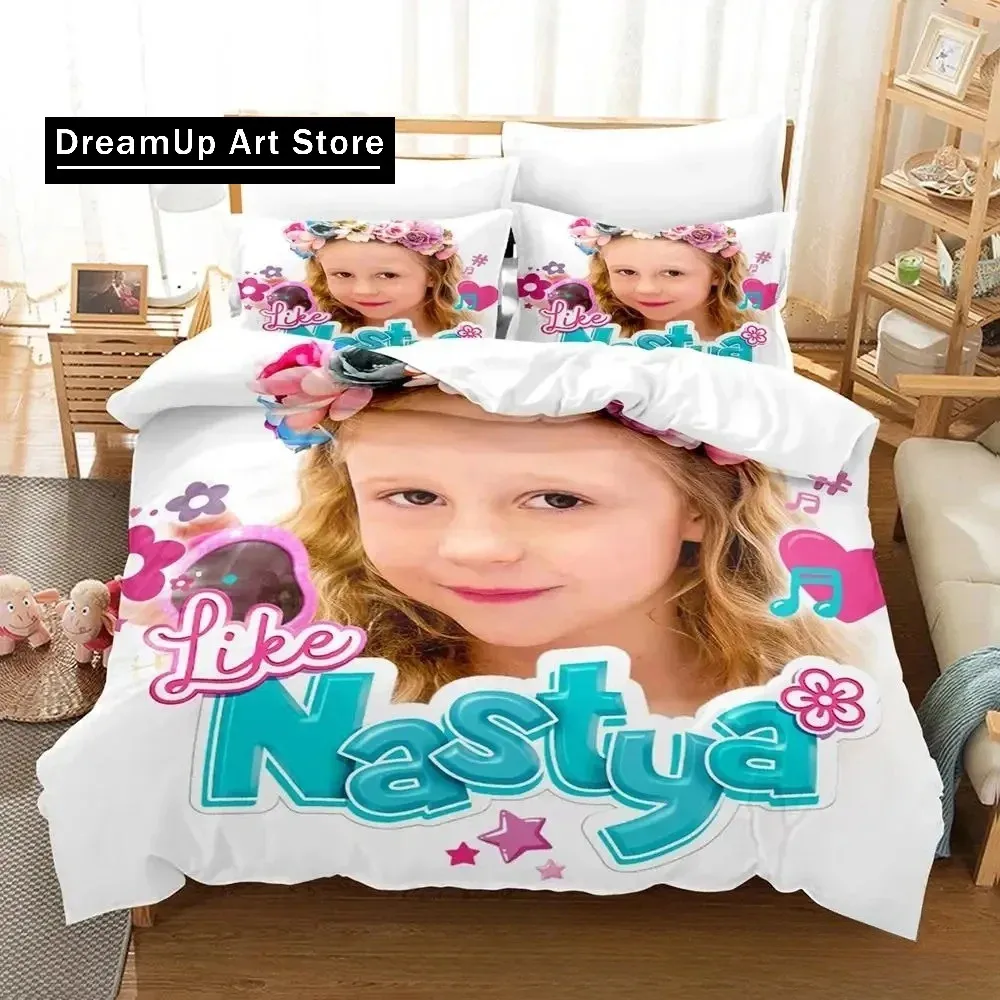 3D Print Like Nastya Bedding Set Boys Girls Twin Queen King Size Duvet Cover Pillowcase Bed boys Adult Bedroom