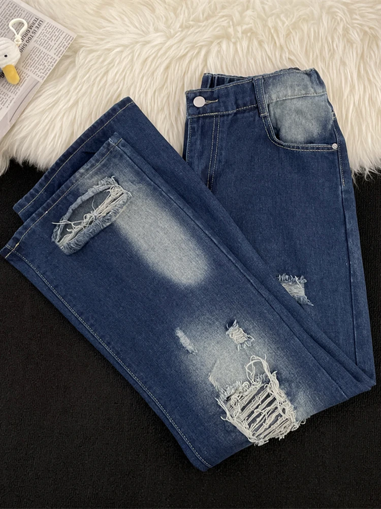 

Retro American Waed Men's Jeans Loose Straight Wide Leg Casual Long Trousers Faionable Trendy Summer Jeans