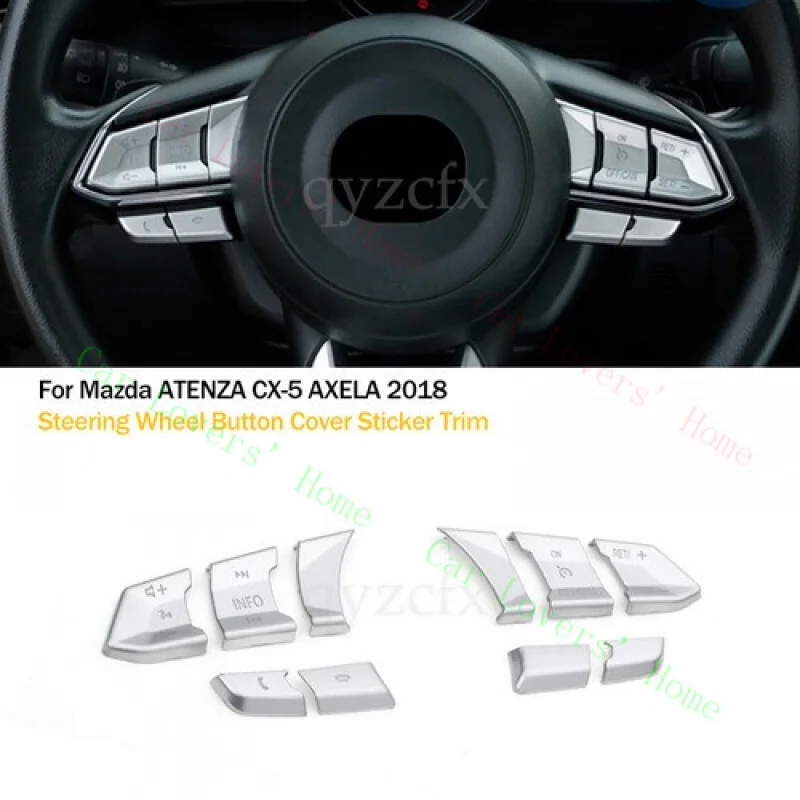 

A+ 10x Chrome ABS Car Steering Wheel Button Cover Trim For Mazda CX-5 CX5 2018-2021