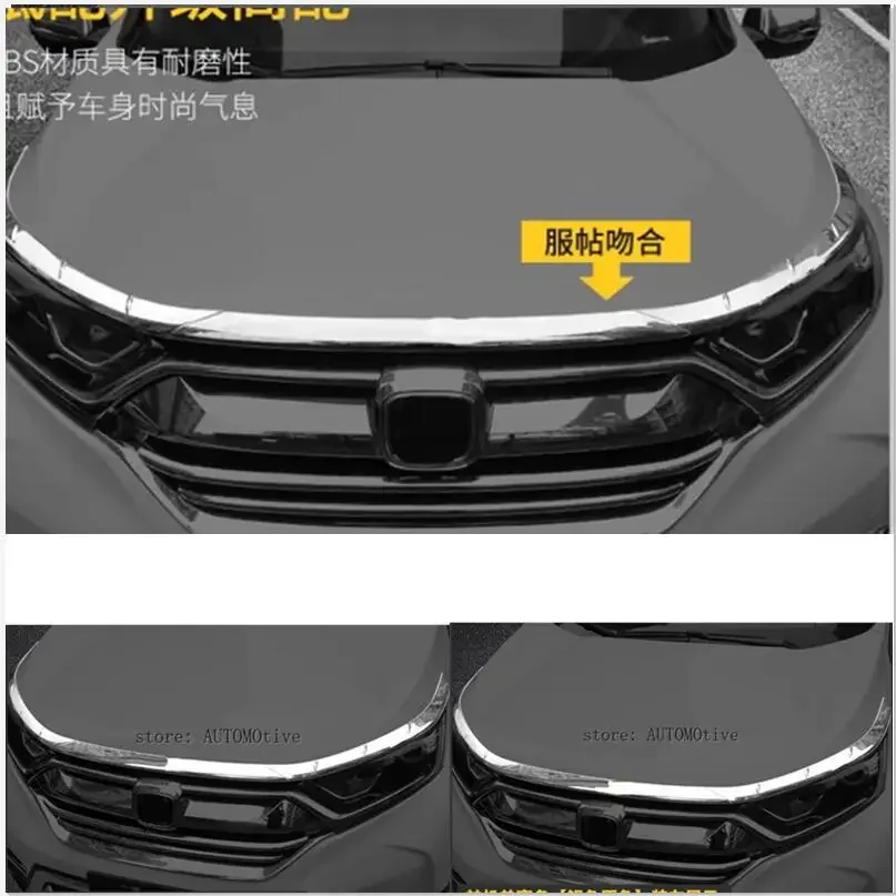 2017 18 19 2020 2021 2022 For Honda CRV CR-V CHROME FRONT HOOD BONNET GRILL LIP MOLDING COVER TRIM BAR GARNISH MESH