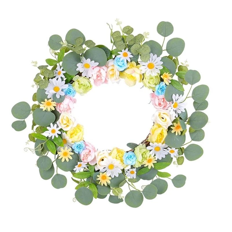 

Summer Wreath for Front Door, Wall, Wedding, Indoor and Outdoor Decorations 15UB
