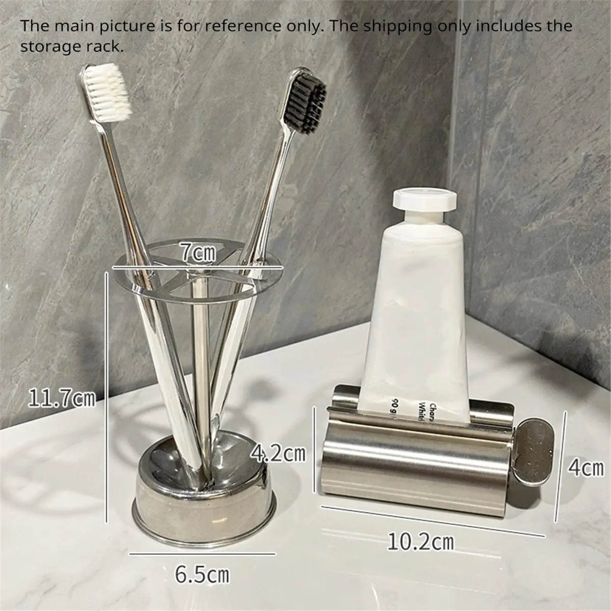 Stainless Steel Toothbrush and Toothpaste Stand - Home Storage Organizer for Bathroom and Kitchen