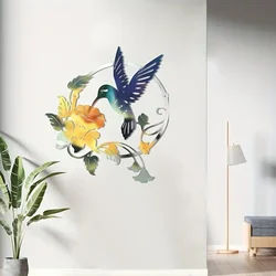 Art Home Decoration Round Metal Hummingbird Living Room Bedroom Ornaments Iron Art, Wall decoration, Wall Sticker