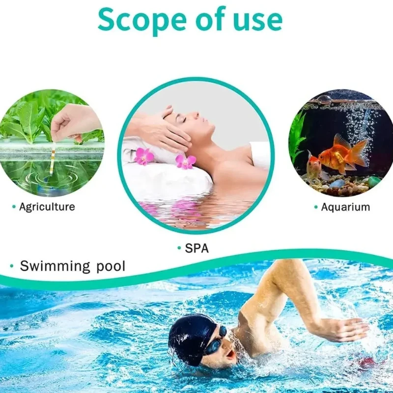 Bottled 5 in 1 PH Test Strips Multipurpose  SPA Swimming Pool Water Tester Paper Hardness Tool 50pcs Ph Tester Water Tester Tool