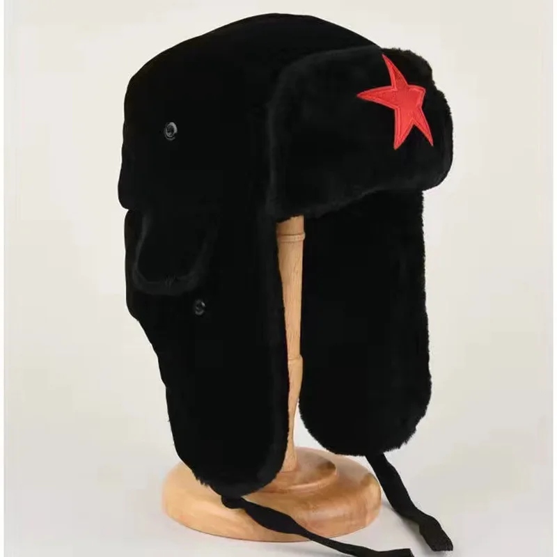 Berretto da ciclismo invernale antivento Paraorecchie femminili Cappello di cotone caldo Cappello da esterno a cinque punte Colbacco Nord-Est Cappello di protezione dal freddo invernale