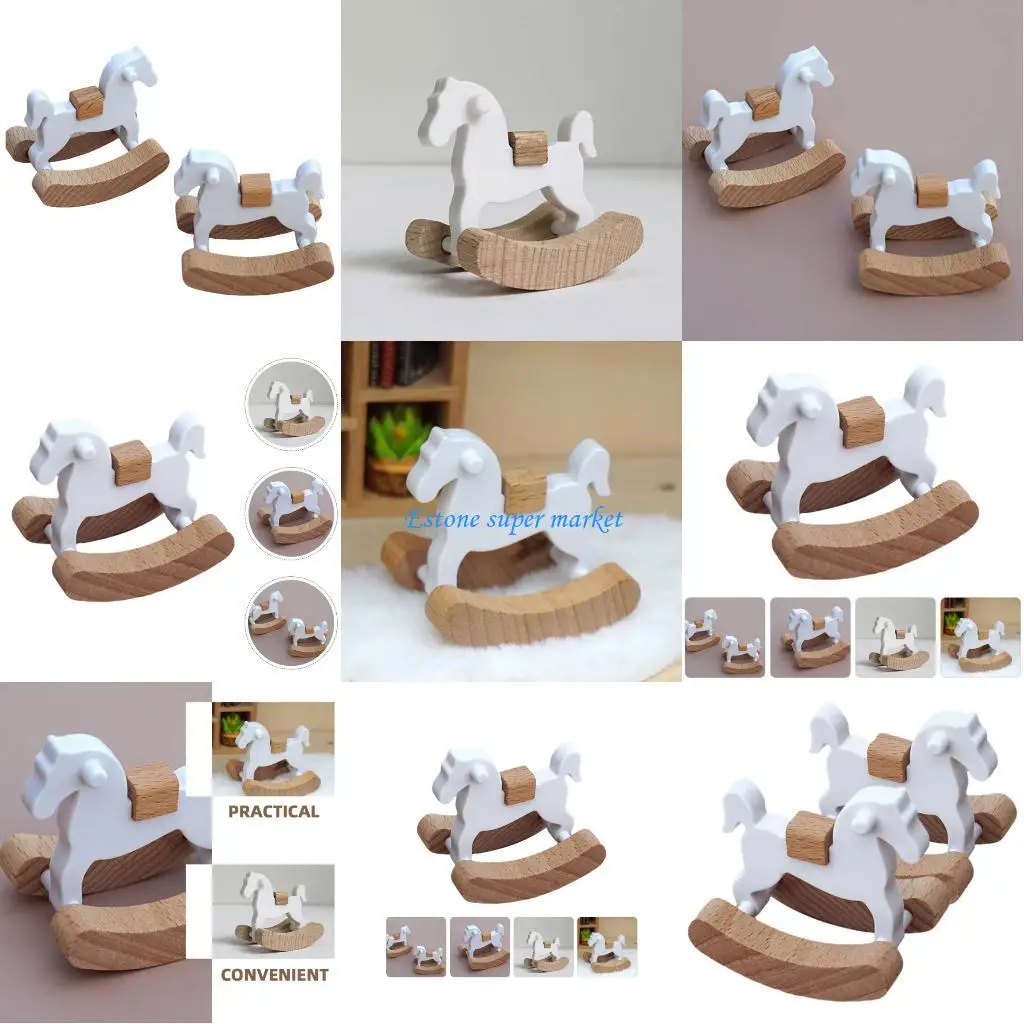 

090B 1/12 Doll House Rocking Horse Model Figurine Miniature Furniture For Doll House Bedroom Nursery Room Scene Setting