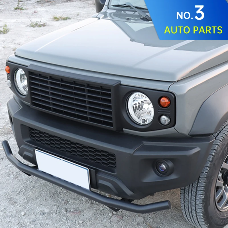 Para Suzuki Jimny JB64 Sierra JB74W 2019 2024 rejilla delantera de coche ABS estilo Defender pequeño D accesorios de parrilla de carreras