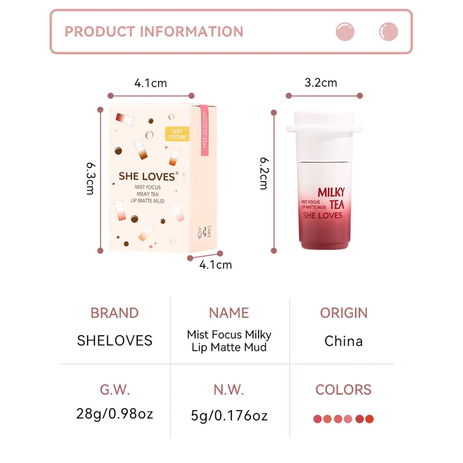 أحمر شفاه أحمر خدود غير لامع مخملي، طين شفاه غير لاصق على شكل كوب مقاوم للماء، شفاه تدوم طويلاً للتخييم والجمال