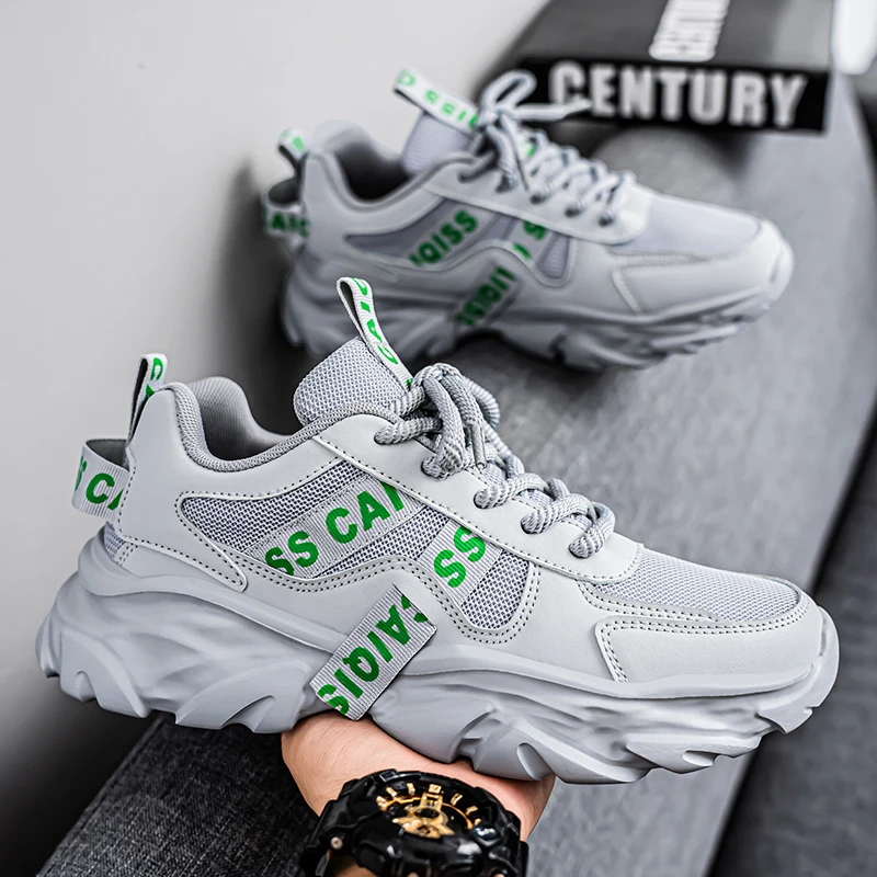 

Мужские кроссовки с противоскользящей и износостойкой подошвой, высоким верхом и поддерживающим дизайном, модные повседневные кроссовки для активного отдыха и бега.