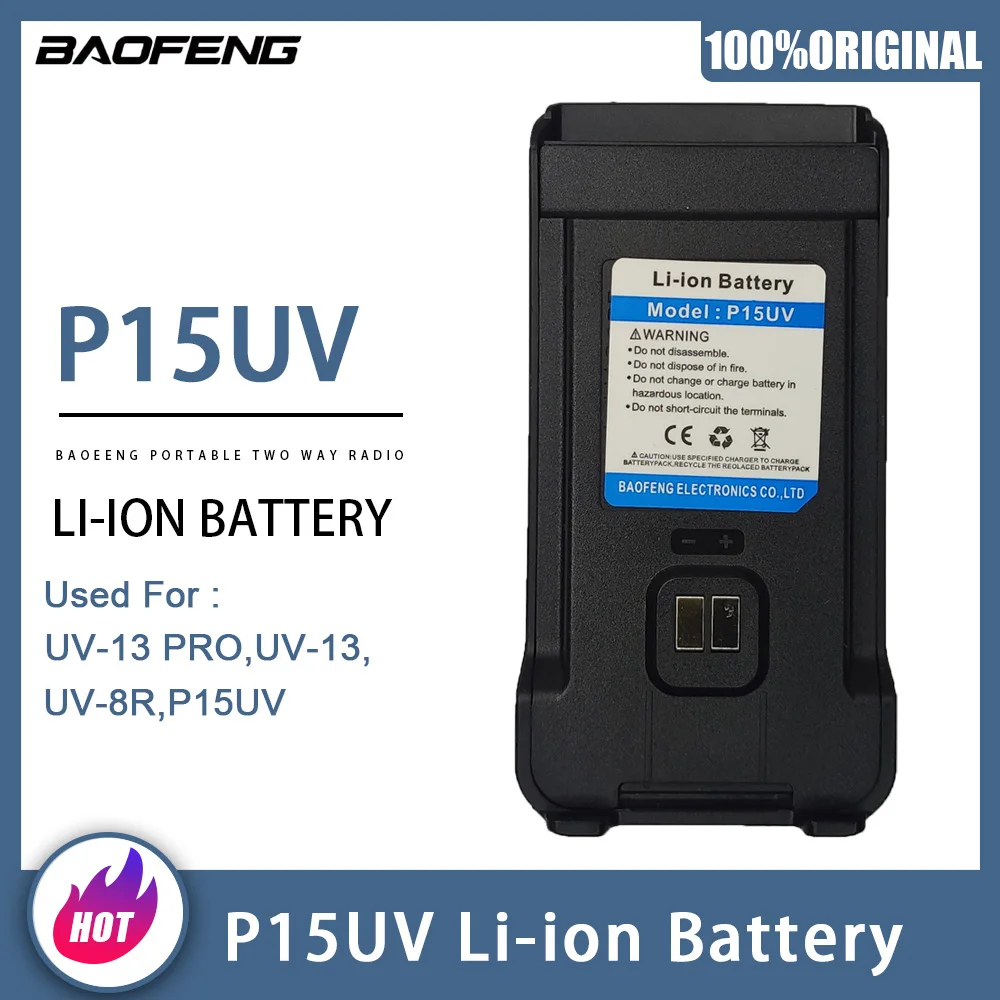 Baofeng P15UV Battery 3800mAh Type C Charger Long Standy For Radio UV-999 Walkie Talkie Accessories Radios Extra Li-ion Battery