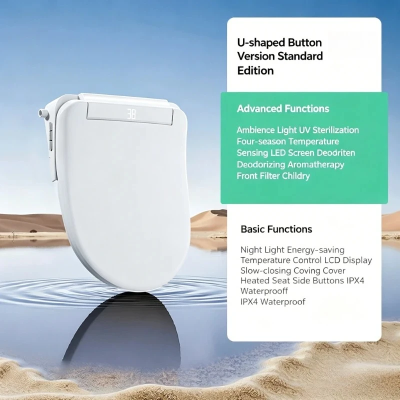 

Instant Heating Smart Toilet Seat Cover Multifunctional Auto Flip Heating Foam Shield Home Toilet Cover Bathroom Accessories