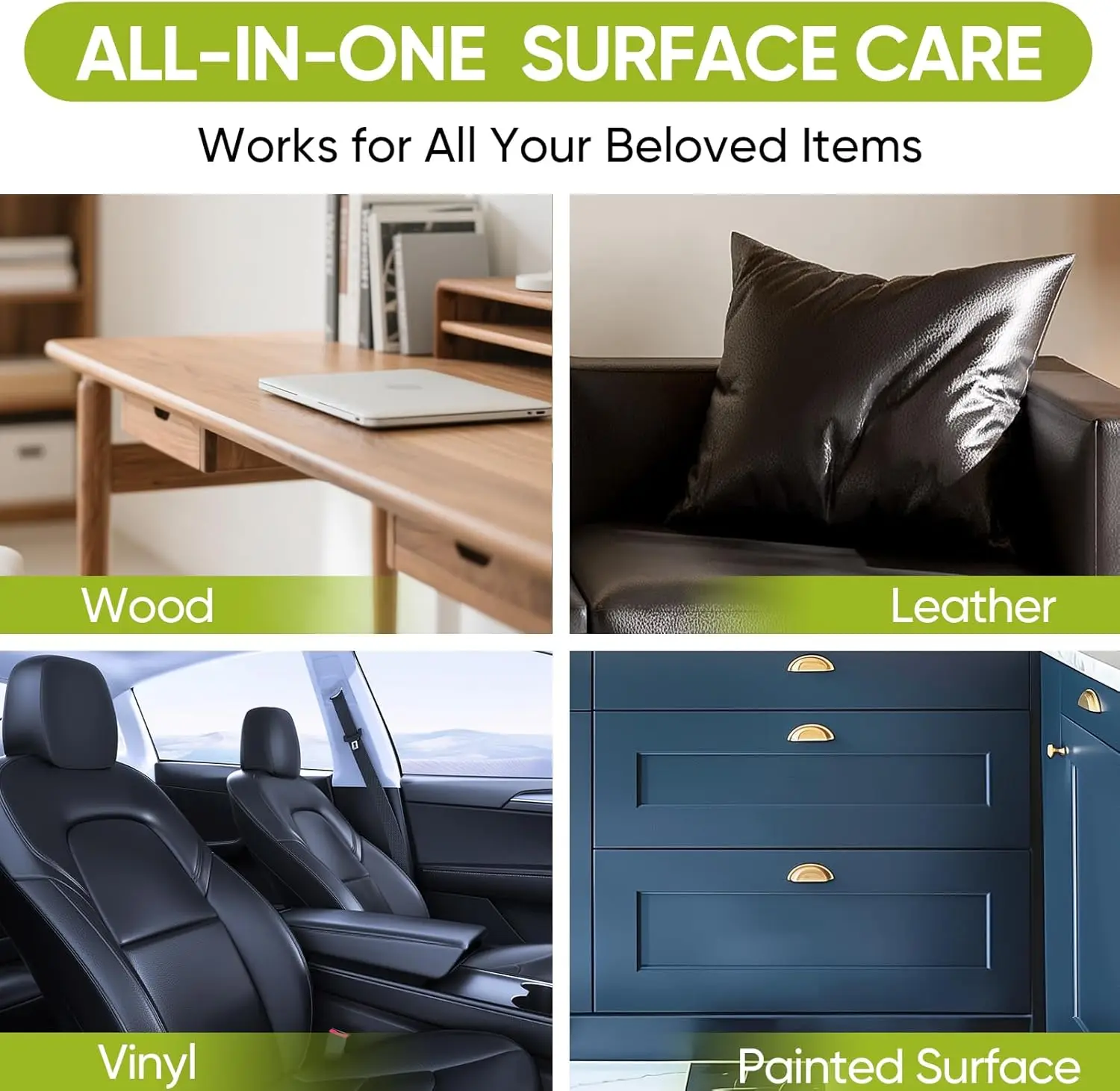 Crema para el cuidado del sofá de cuero: limpiador y acondicionador de cuero natural, hidrata, restaura y protege los sofás y las sillas