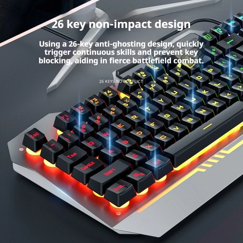 F3010 Wired Keyboard RGB Ergonomic Abs Plastic Phone Holder Metal Panel Dual Color Injection Molded Touch Silky Smooth CSGO