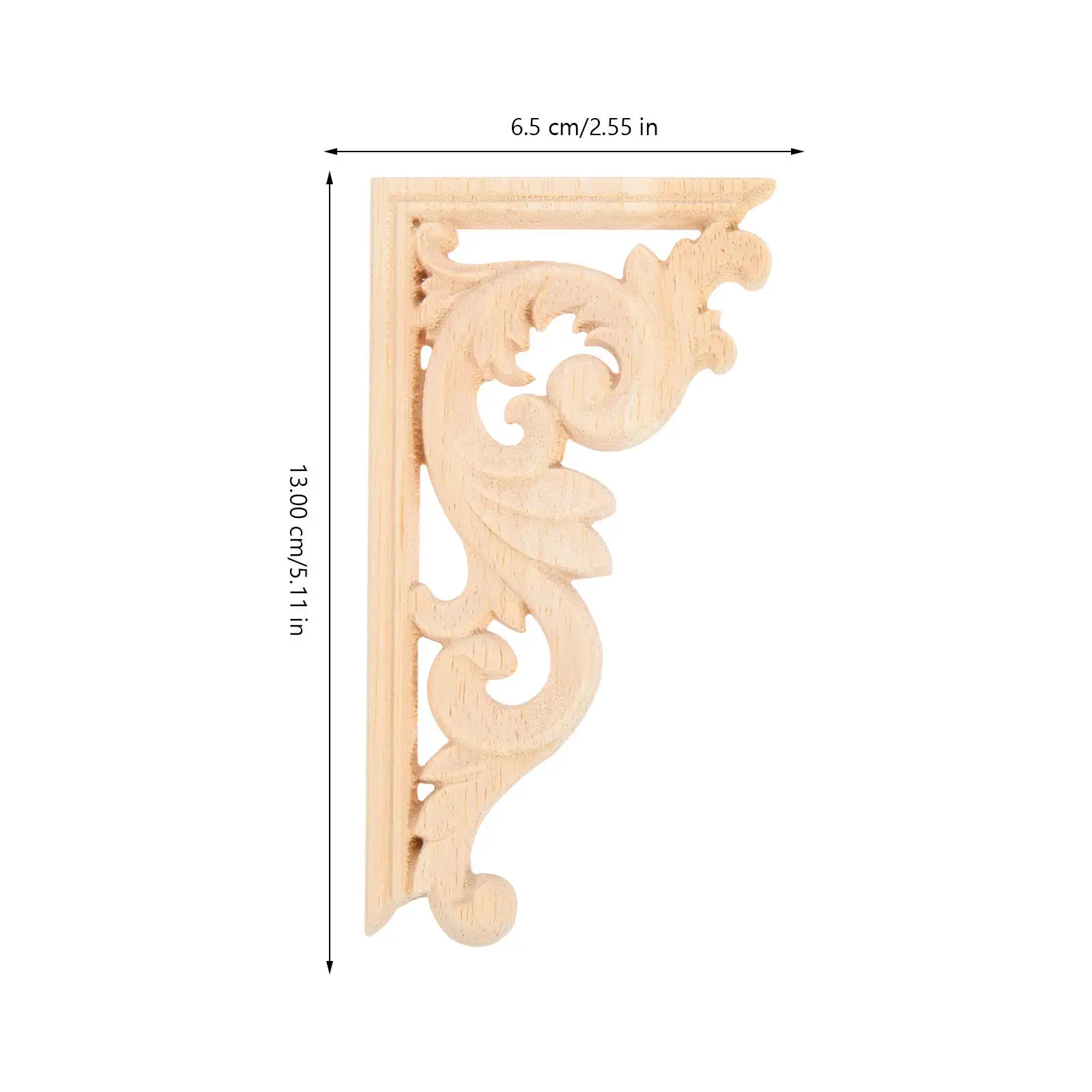 4Pcs Premium Odorless Wood Carved Corner Onlay Unpainted European Style Decorative Applique for Cabinets Doors Mirrors Walls