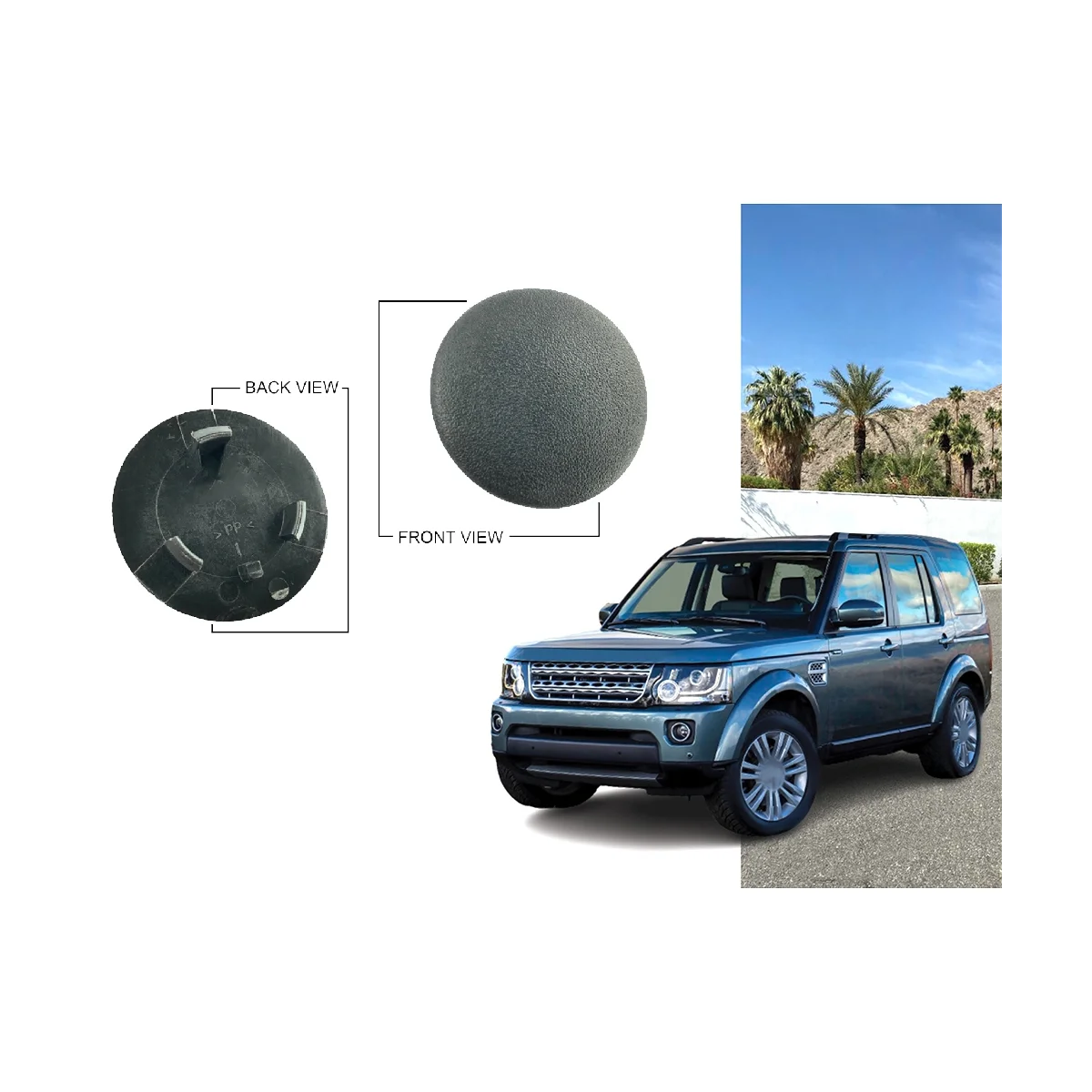 Car Front Seat Armrest Cover Screw Cover Decorative for Land Range Rover Sport Discovery LR3 LR4 HJI500090PVJ Black