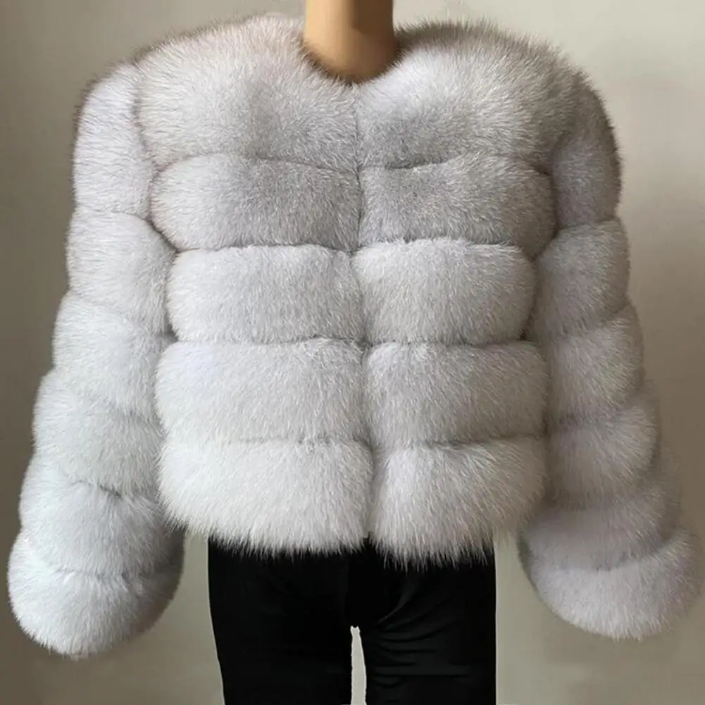 

2023 Women Faux Fur Imitation Coat Autumn Winter High Quality Fluffy Short Coat Faux Fur Jacket Ladies furry Fashion Tops