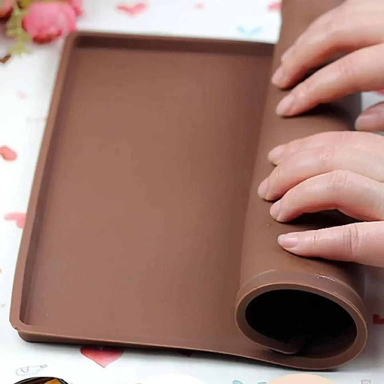 1PC  Multifunctional Silicone Cake Roll Mat Bakeware Tray Pan Painted Pad Pastry Swiss Roll Baking Mold Tool for Kitchen