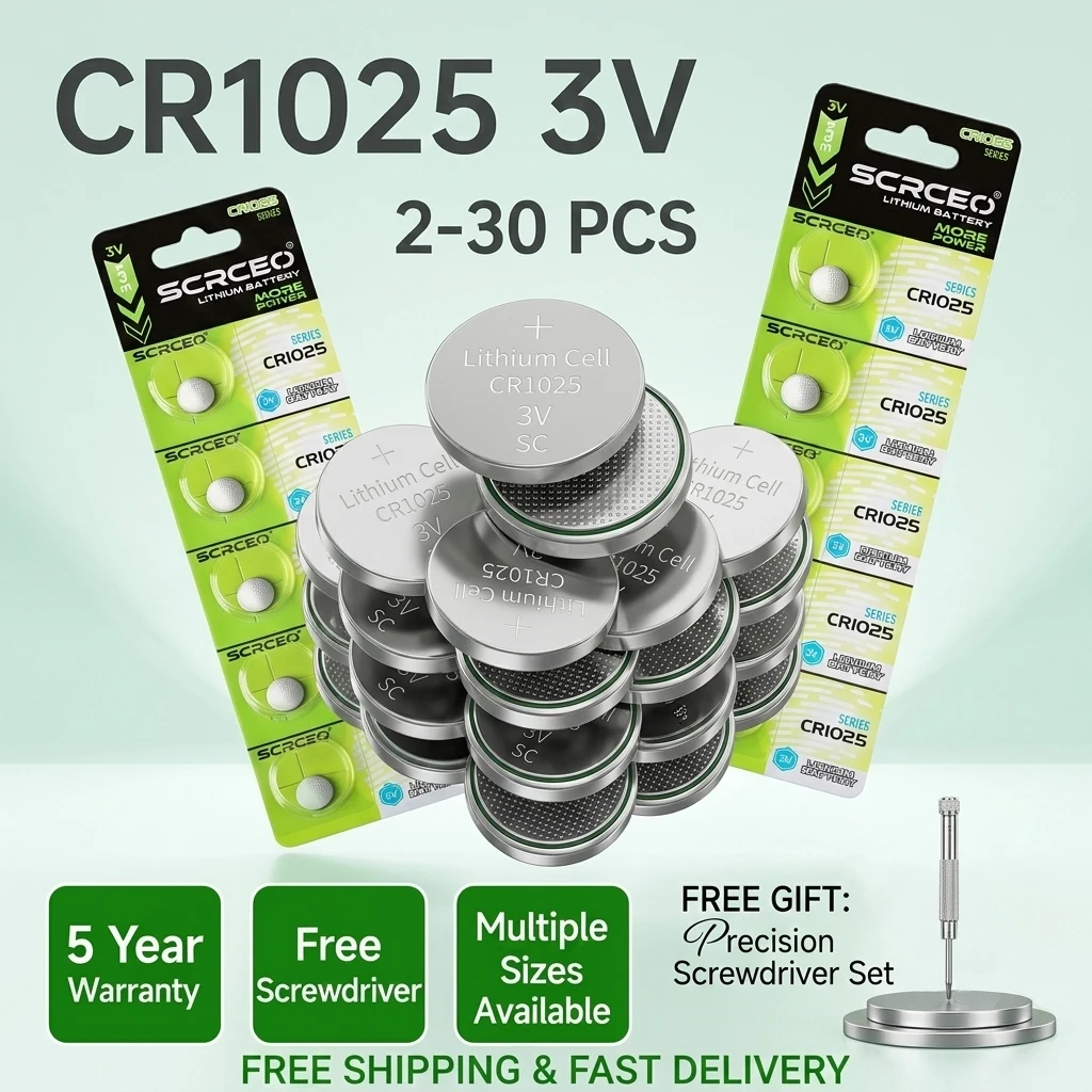 

High Quality CR1025 3V Lithium Button Cell 2-10PCS DL1025 LM1025 BR1025 5033LC For Watch Remote Control Toys