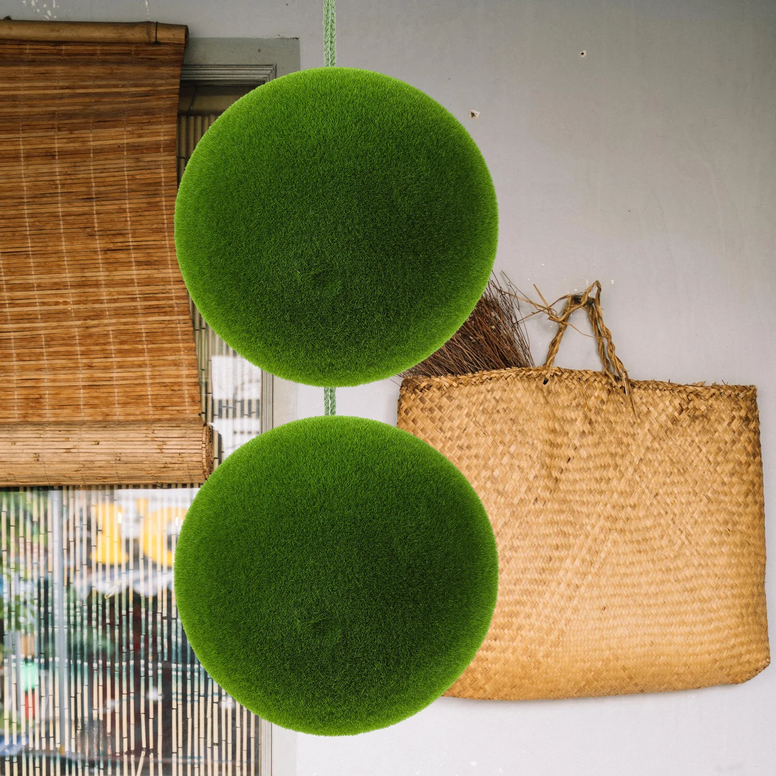 كرة الطحلب المقلدة ديكور الطحلب الصناعي الواقعي للمنزل والخارجي وحفلات الزفاف والتعليق على الحائط للنباتات الاصطناعية #1