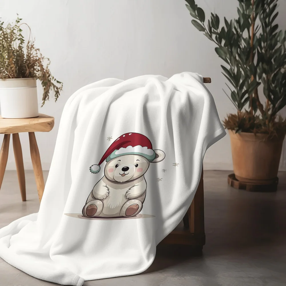 

Tuniu Cute Teddy Bear Fleece Blanket for Bed Sofa Warm Soft Throw Blanket Gift Idea