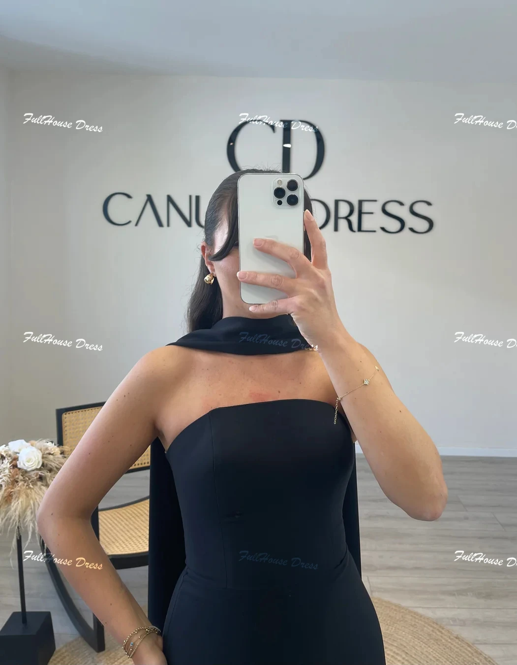 Custom Made Women's Boat Collar Solid Simple Evening Dress Sexy Mermaid Backless Floor Length Party Dress with Court