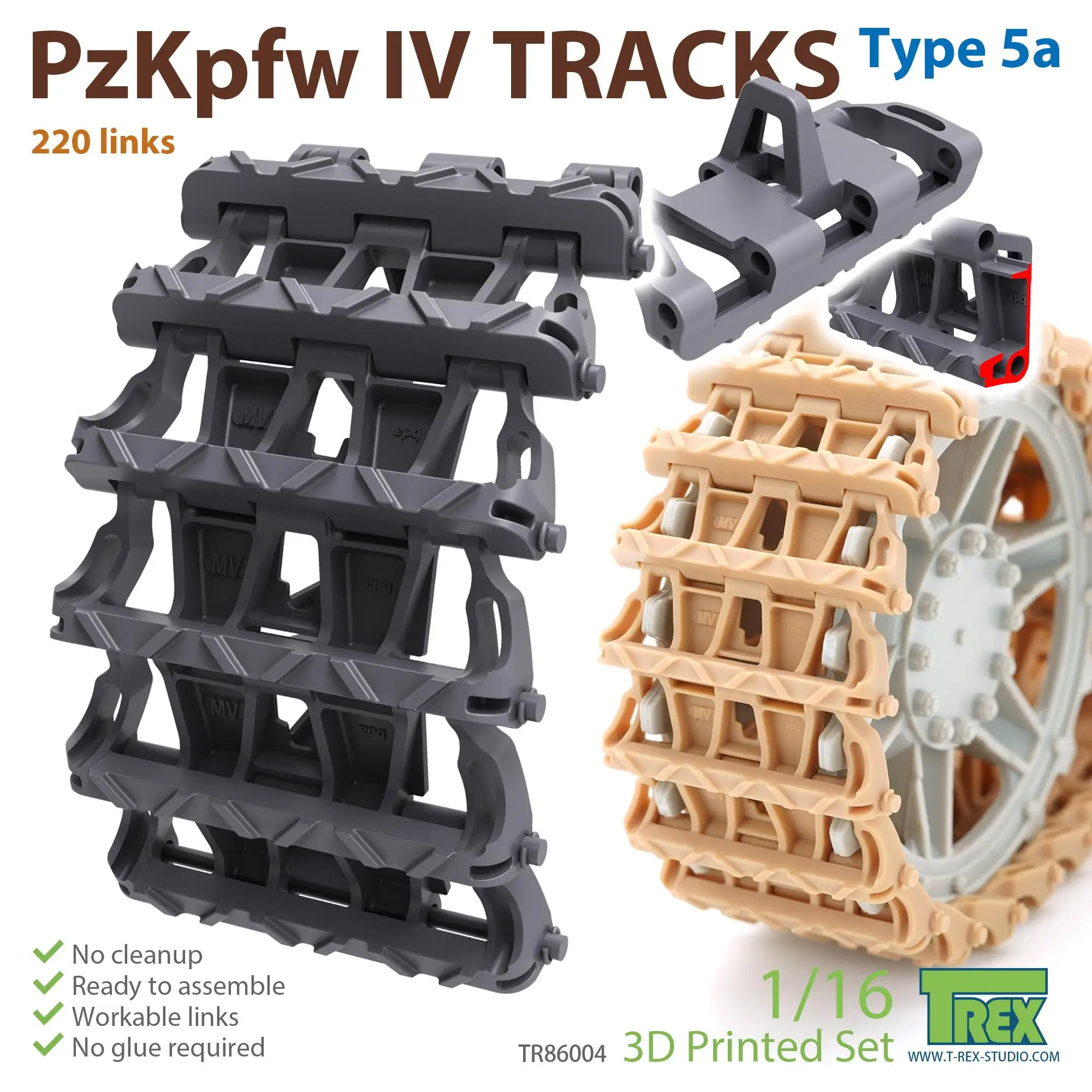 T-REX 86004 1/16 PzKpfw III/IV Tracks Type 5a