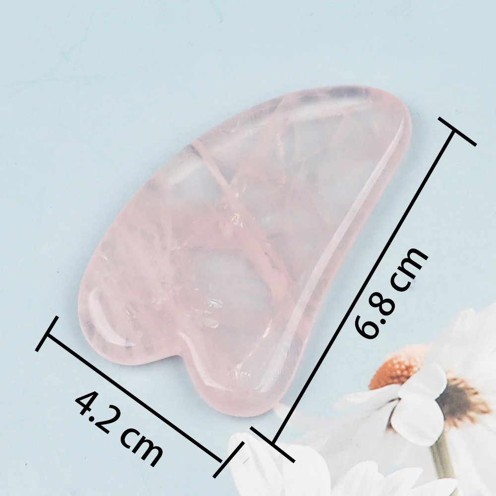 Natural Rose Quartz Face Gua Sha Tool Skin Care Massage Body Crystal Mineral Stone Massager Pink Quartz Health Beauty Product
