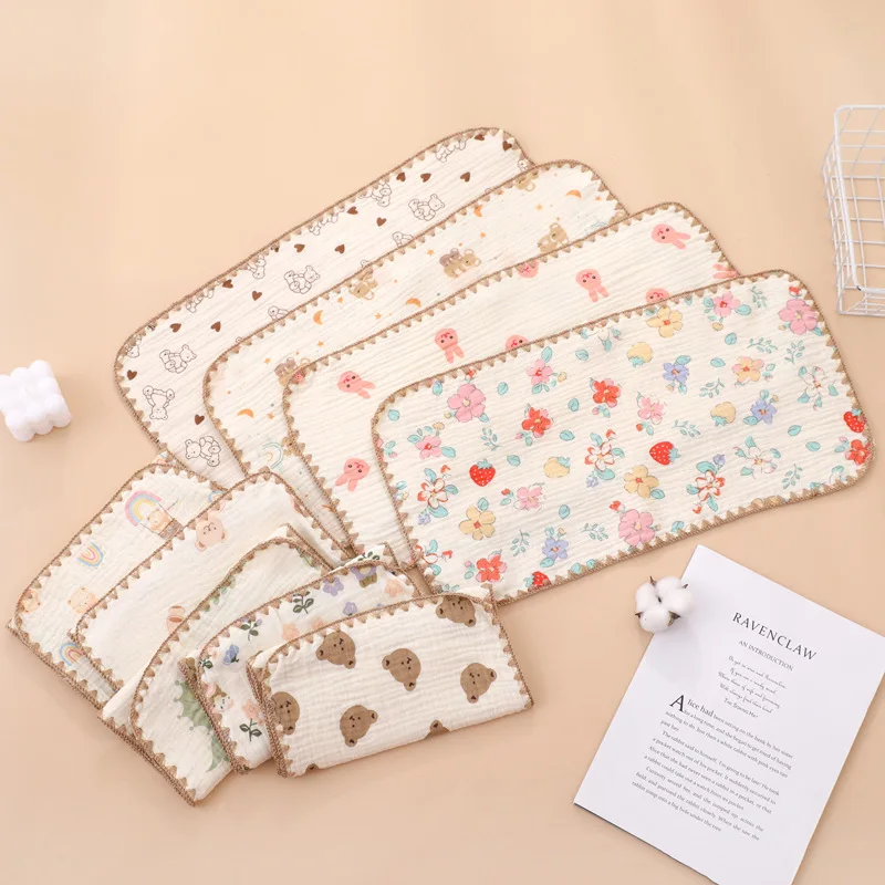 Rectangle Cotton Baby Face Towel Handkerchief Soft Absorbent Gauze Baby Towel Kids Feeding Bibs Burp Cloths Washcloth