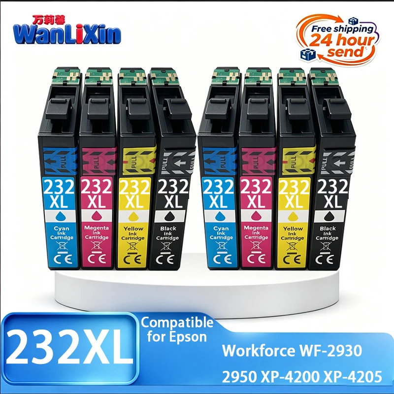 1-5 Set T232XL 232XL 232 Ink Cartridges Compatible for Epson Cartridge for Epson Workforce WF-2930 2950 XP-4200 XP-4205 Printer