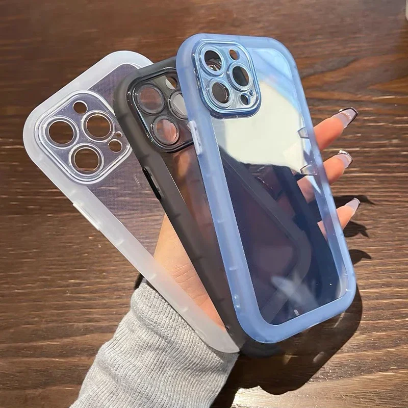 حافظة هاتف شفافة مقاومة للصدمات من السيليكون لهاتف iPhone XR مثل 13Pro، XR إلى 14Pro غطاء حماية للكاميرا